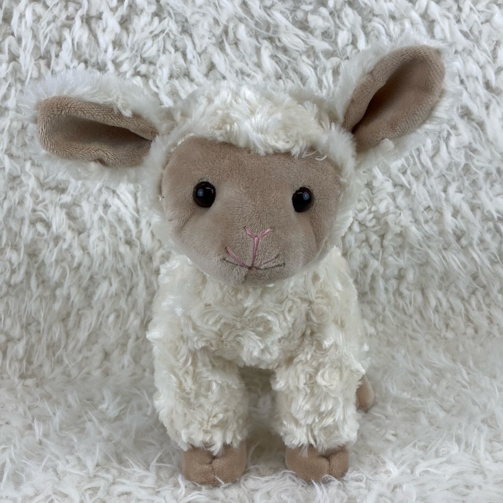 The Bearington Collection Barnyard Buddies Merino Lamb Plush Stuffed Animal Toy